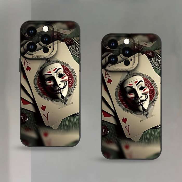 1Pc Mixed Color For iPhone 11 Joker Face Poker Phone Case