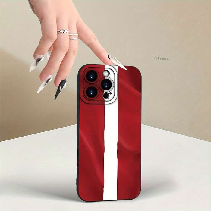 1Pc Black For iPhone 12 Pro Austrian Flag Pattern Phone Case