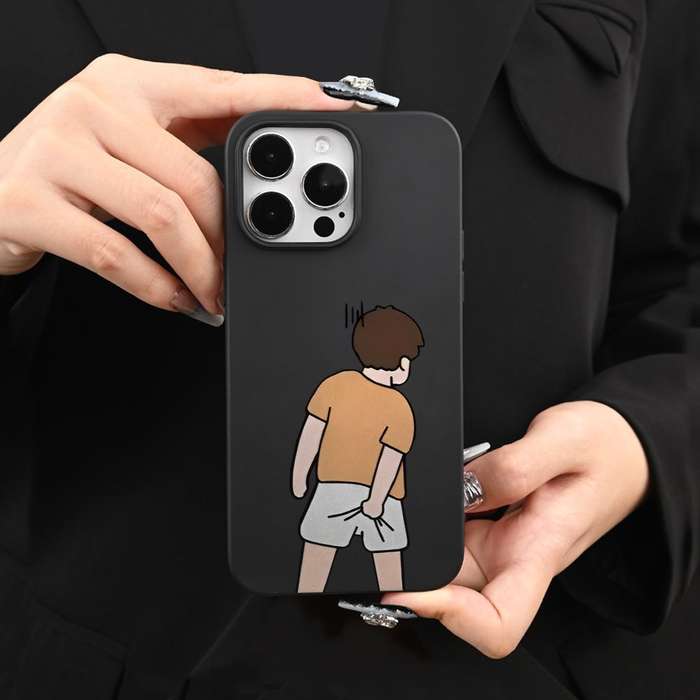 1Pc Mixed Color  For iPhone 15 Cartoon Boy Design Phone Case