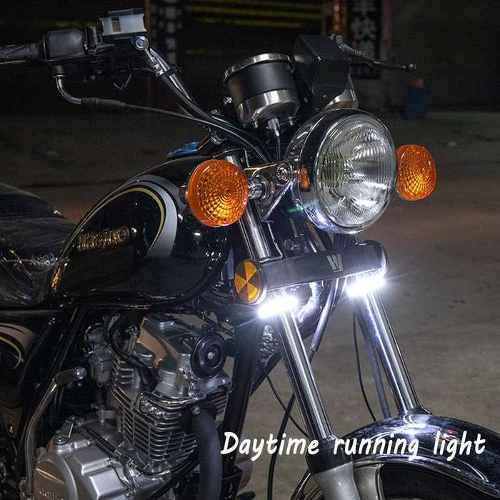 2pcs Flexible Switchback Dual-Color White & Amber Motorcycle LED Fork Turn Signal Bli