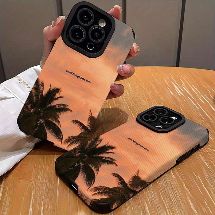 1Pc Mixed Color  For iPhone 12 Pro Beautiful Sunset Pattern Phone Case