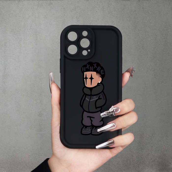 1Pc Black For iPhone 13 Pro Trendy Villain Pattern Phone Case
