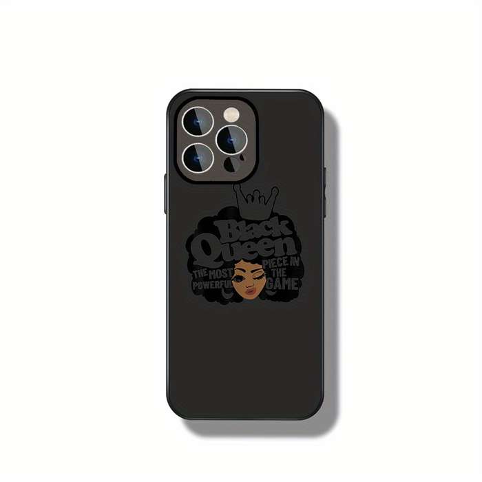 1Pc Ivory White For iPhone 14 Pro Black Queen Phone Case