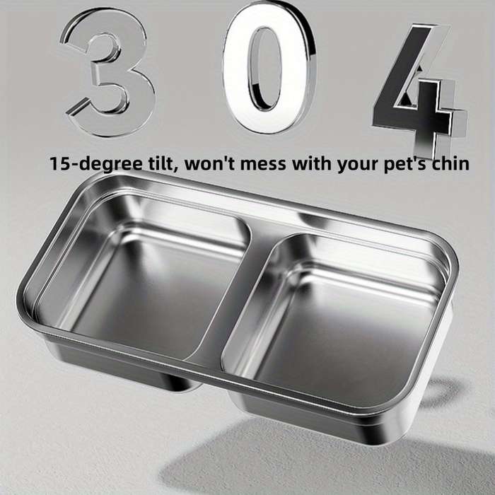 Pet Supplies Color Stainless Steel Double Bowls