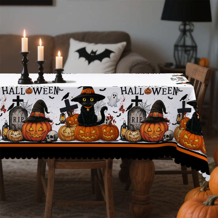 Halloween tablecloth decoration size Rectangle 60x120inch or 152x305cm