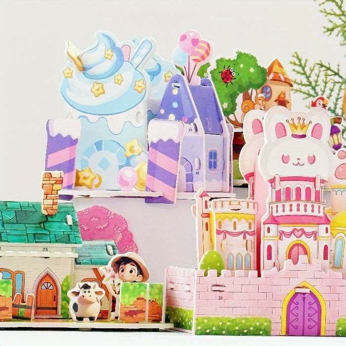 Building Toy Architectural Model Toy Set Color Random Quantity 4 Pcs