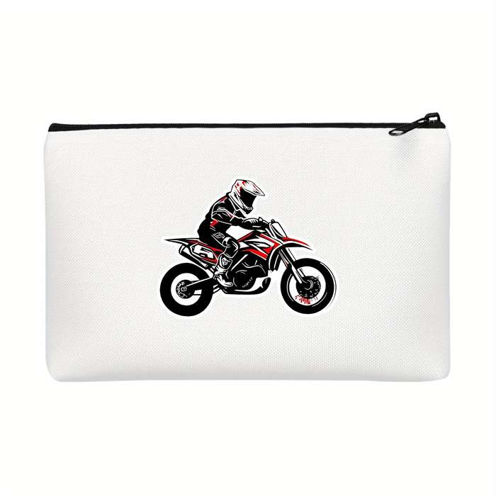 1pc Unique Motorcycle Rider Mountain Dude Canvas Wallet Bifold Coin Purse with Card Holder Bl