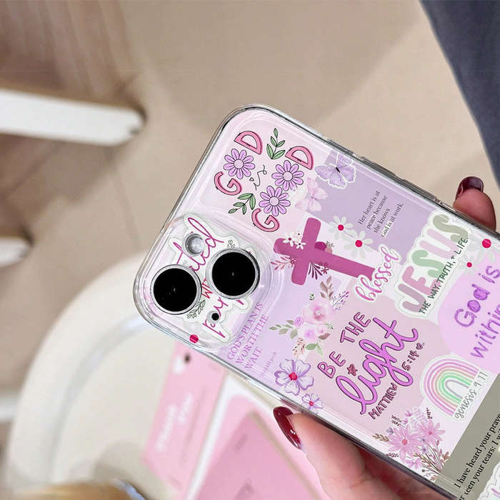 1Pc Transparent For iPhone 13 Jesus Slogan Phone Case
