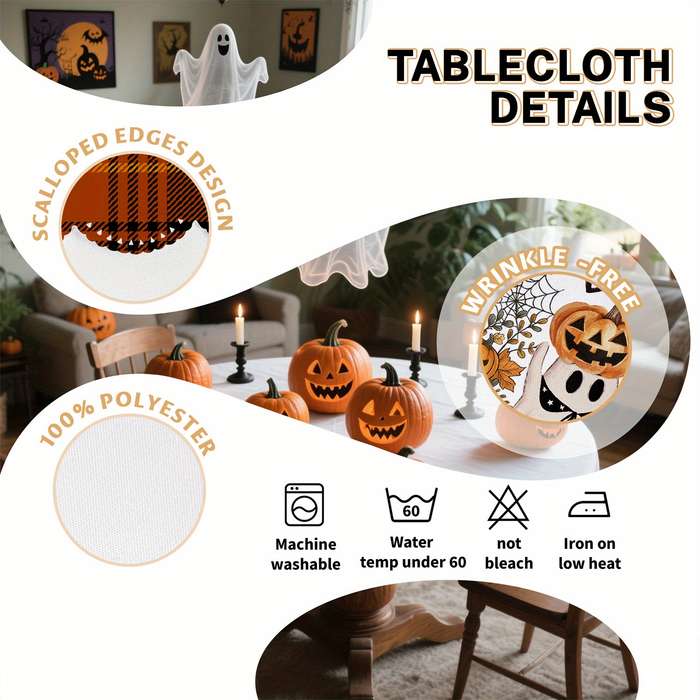 Halloween tablecloth decoration size Rectangle 60x86inch or 152x220cm
