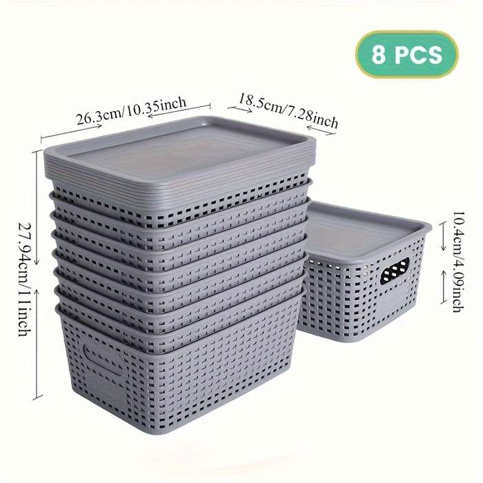 Storage And Organizationcolor Gray 6 Piece Set With Cover