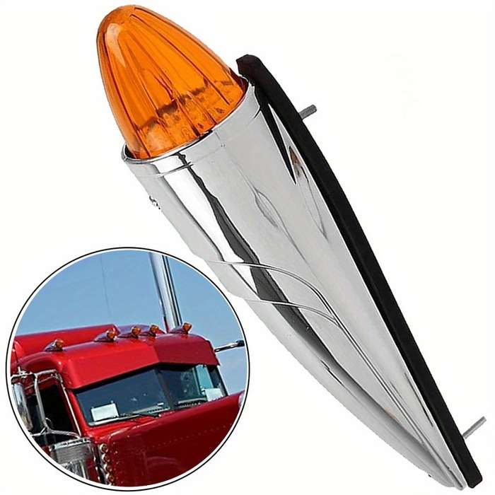 1pc Car Roof Cab Light with Mat Chrome Shell for 12V Pick-up Trucks Lorries Roof Top