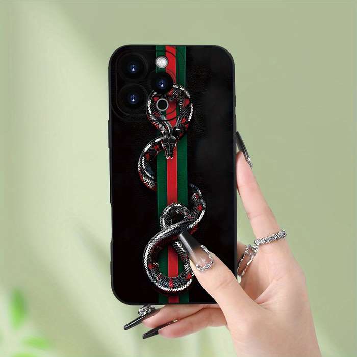 1Pc Black For iPhone 15 Plus Trendy And Stylish Phone Case