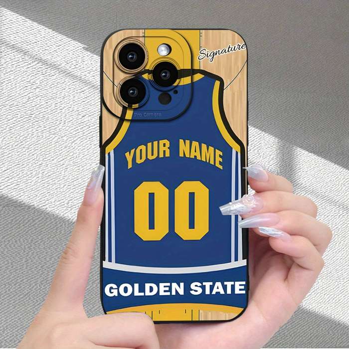 1Pc Black For iPhone 13 Pro Basketball Jersey Design Phone Case