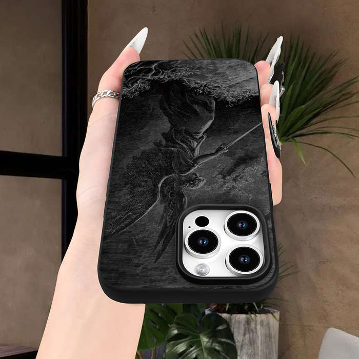 1Pc Black For iPhone 7 Plus Angel Design Phone Case