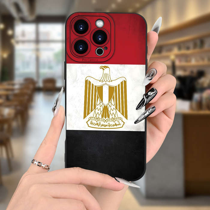 1Pc Black For iPhone 7 Plus 8 Plus Egyptian Flag Design Phone Case
