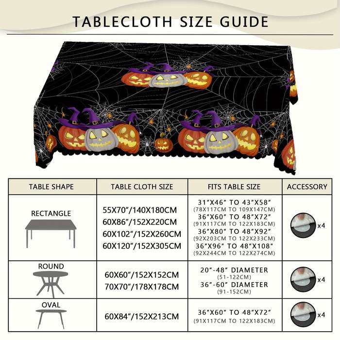 Halloween tablecloth decoration size Round 152.4152.4cm