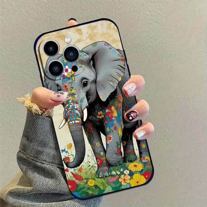 1Pc Black For iPhone 11 African Style TPU Phone Case
