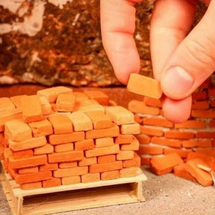 Building Toy Architectural Model Toy Set Color 300 Pieces Of 1:35 Red Bricks