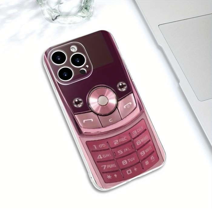 1Pc Transparent For iPhone 16 Pro Max Retro Mobile Phone Phone Case
