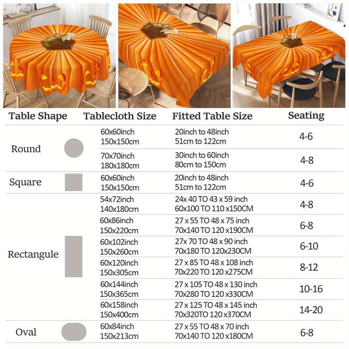 Halloween tablecloth decoration size Square 60x60in or 150x150cm
