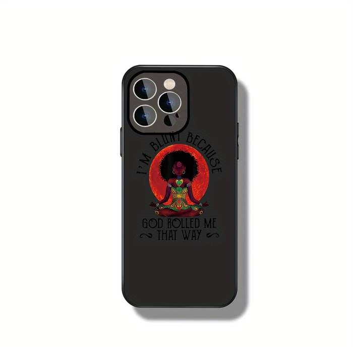 1Pc Black For iPhone 13 Meditative Woman Phone Case