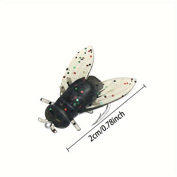 10pcs Bionic Fly Fishing Bait with Wings High-Quality PVC Popper Lures Artificial Insect Bai