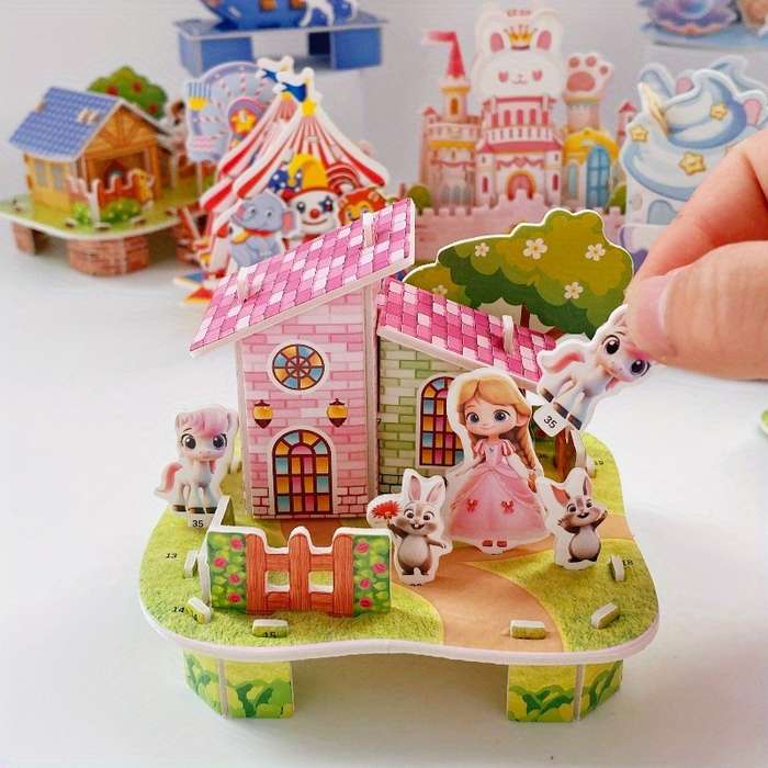 Building Toy Architectural Model Toy Set Style Random Quantity 4 Pcs