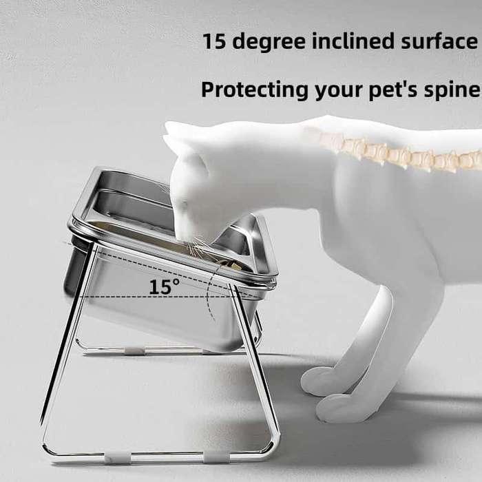 Pet Supplies Color Stainless Steel Double Bowls