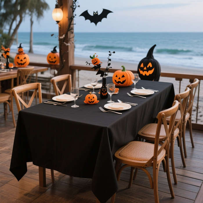 Halloween tablecloth decoration color Black size 6pcs or 150 x 150cm