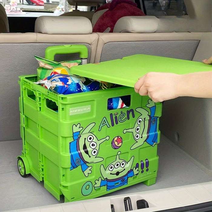 Storage And Organizationcolor 1Pc Three Eye Folding Trolley Storage Box