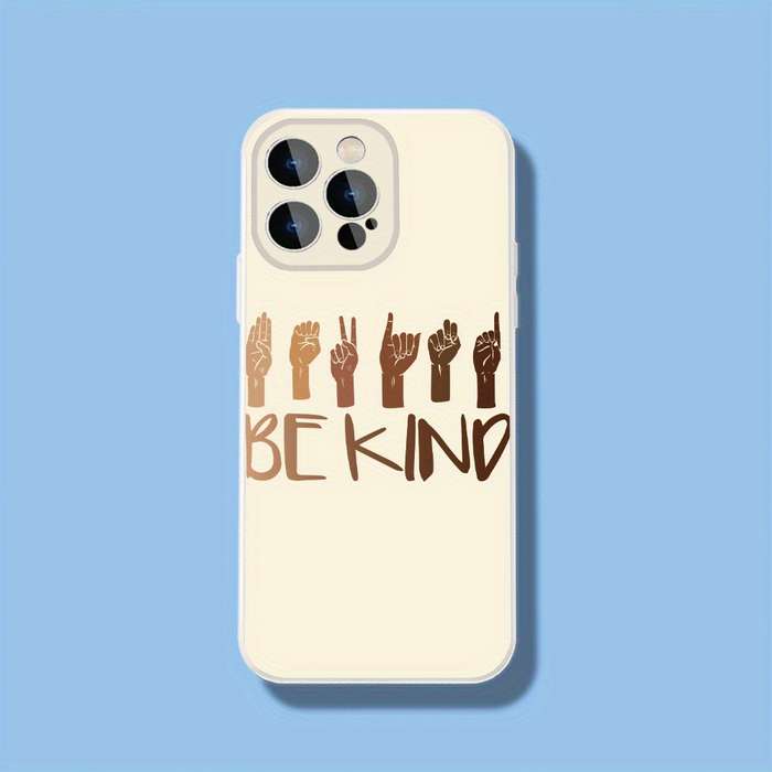 1Pc Ivory White For iPhone 12 Pro Max Sign Language Show Kindness Phone Case