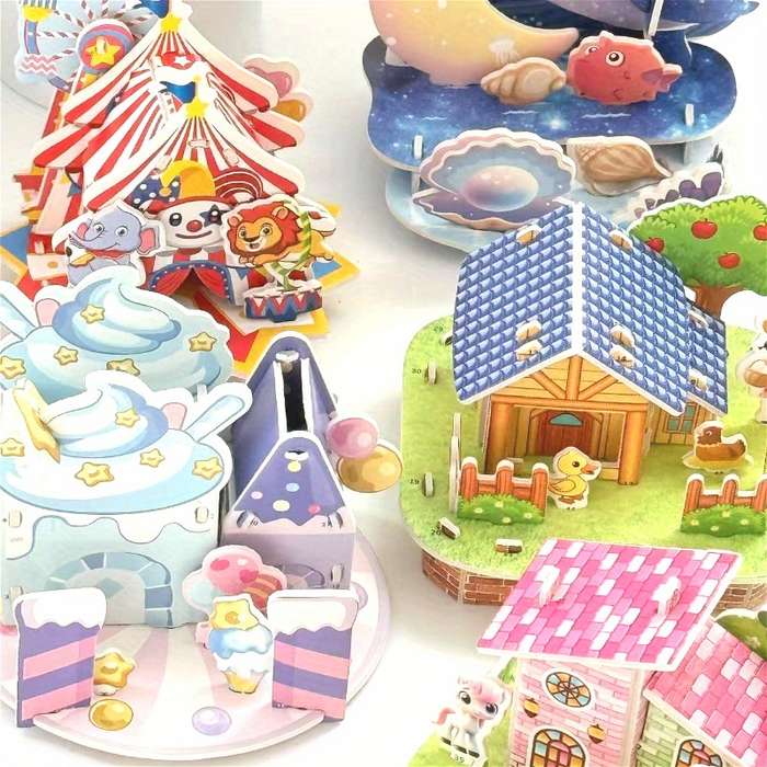 Building Toy Architectural Model Toy Set Model Random Style Quantity 4 Pcs