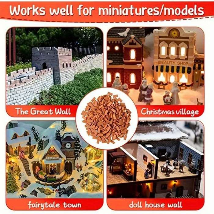 Building Toy Architectural Model Toy Set Color 300 Pieces Of 1:35 Red Bricks