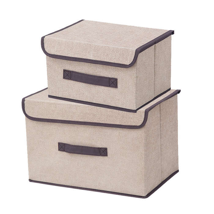 Storage And Organizationcolor Beige Plaid Size 2 X M Add 2 X L