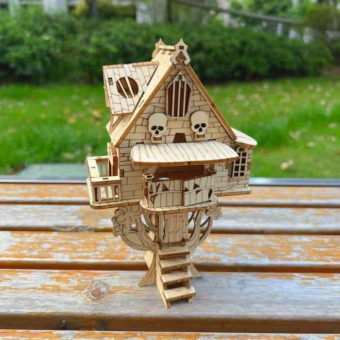 Building Toy Architectural Model Toy Set Color Jianmu  Horror Tree House