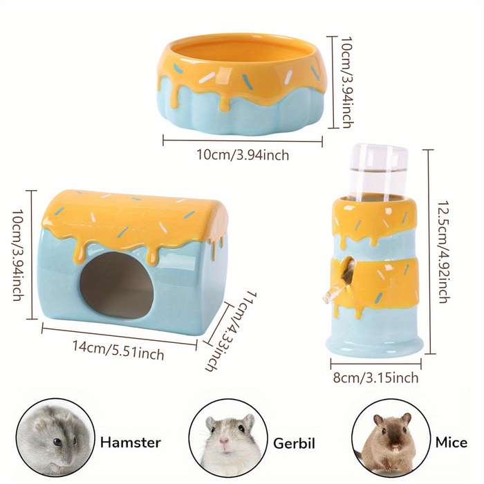 Pet Supplies Quantity 3Pcs  Bowladd  Kettleadd  Shelter