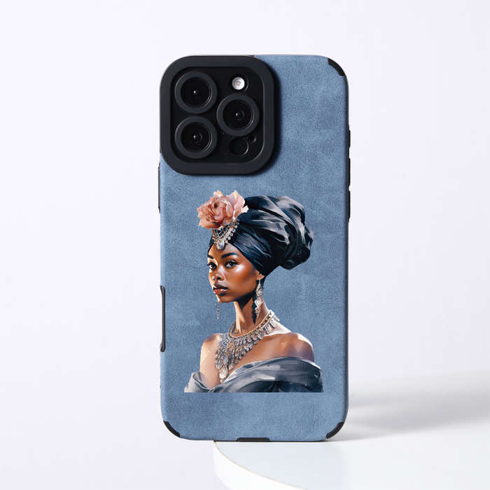 1Pc Blue For iPhone 12 Pro African Queen Phone Case