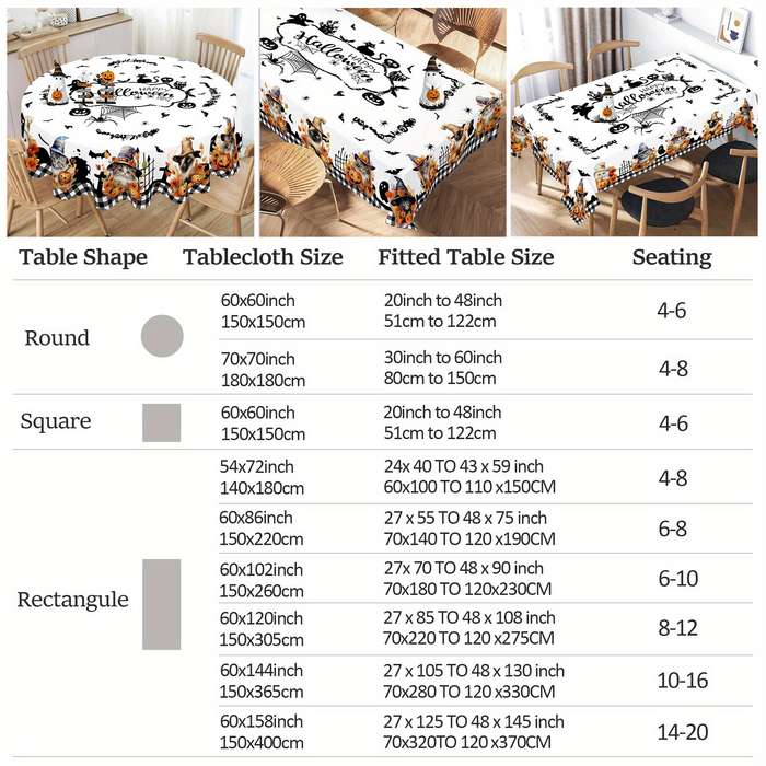 Halloween tablecloth decoration size Square 60x60in or 150x150cm