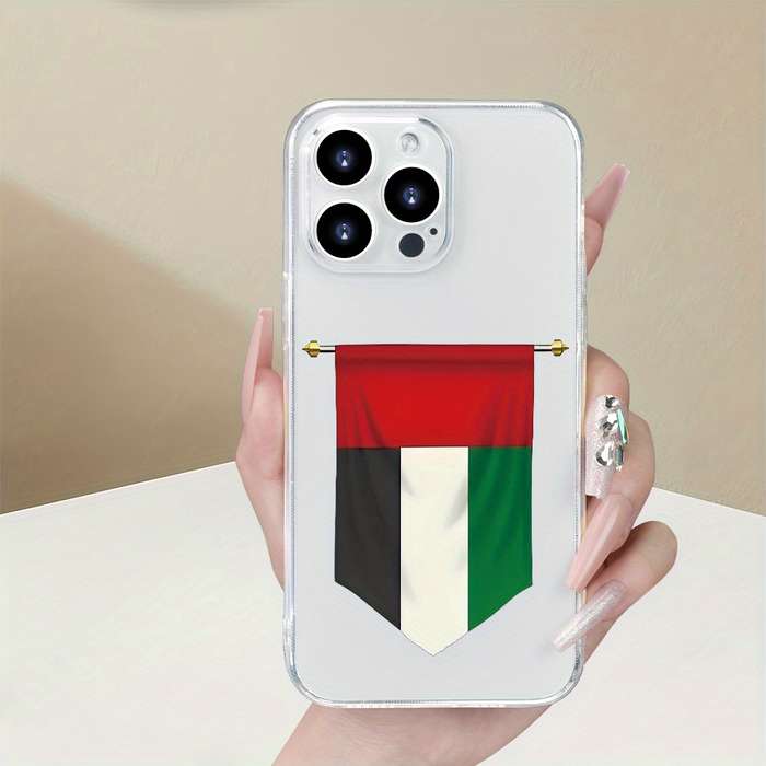 1Pc Transparent For iPhone 16 Plus United Arab Emirates Flag Phone Case