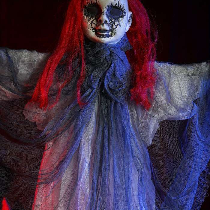 Halloween Decorations Model Red Haired Ghost Doll