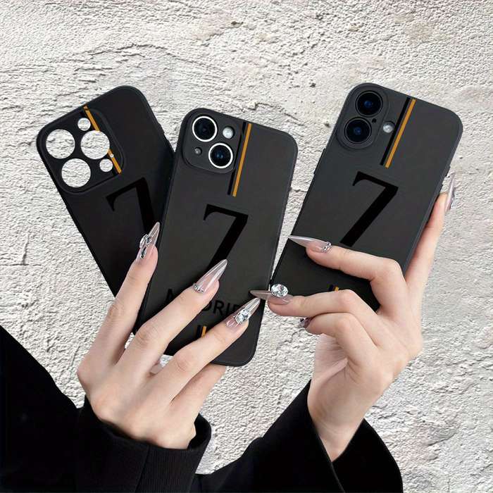 1Pc Mixed Color For iPhone XS Max Football No 7 Pattern Phone Case