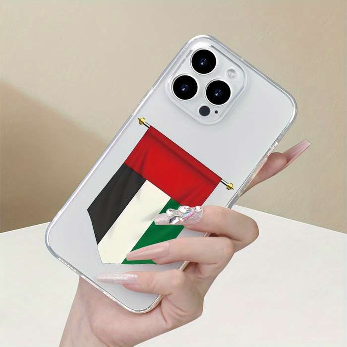 1Pc Transparent For iPhone 16 Plus United Arab Emirates Flag Phone Case