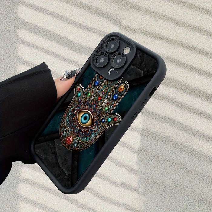 1Pc Black For iPhone XS Max Evil Eye Retro Cartoon Phone Case