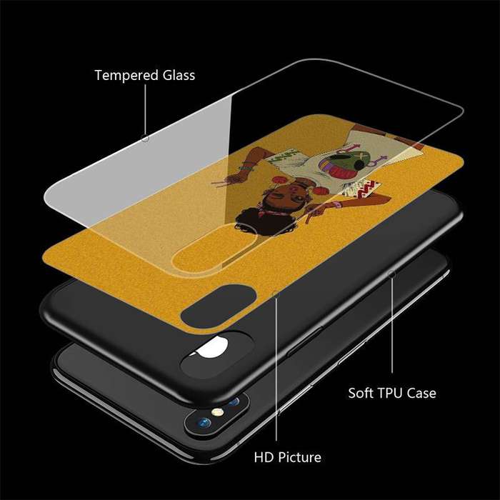 1Pc Mixed Color For iPhone 13 Pro Max African Girl Phone Case