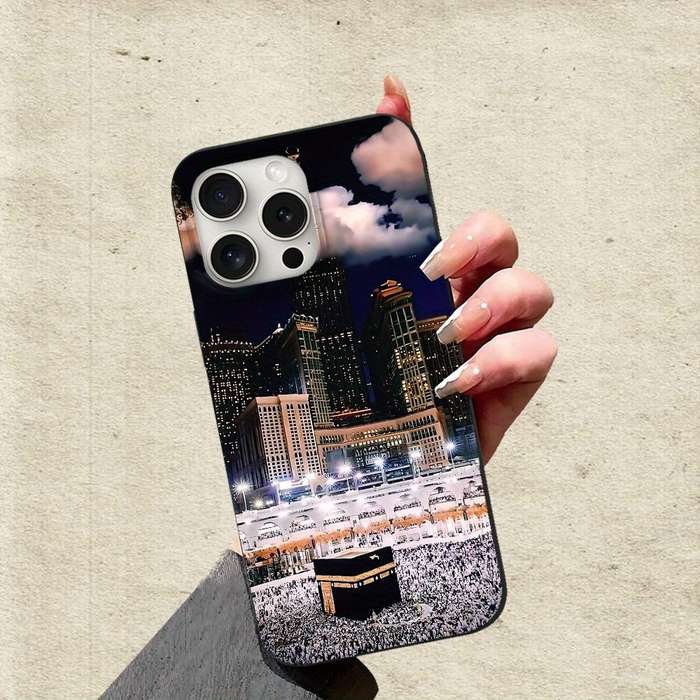 1Pc Black For iPhone 16 Plus Stylish Design Phone Case