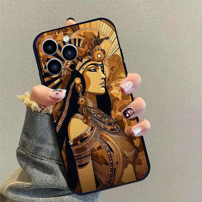 1Pc Black For iPhone 14 Pro African Egyptian Culture Phone Case