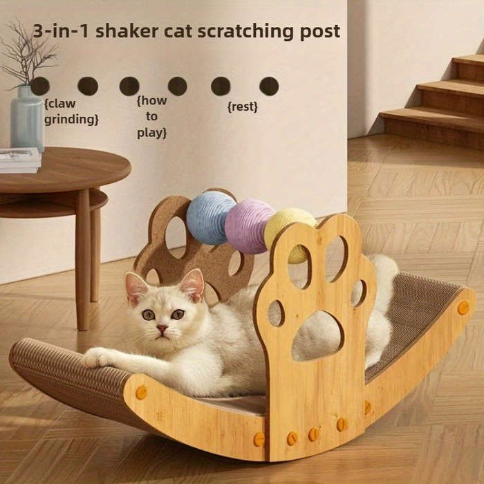 Pet Supplies Color Type A Size Ship  Shaped Shaker Cat Scratching Board Upgraded Model