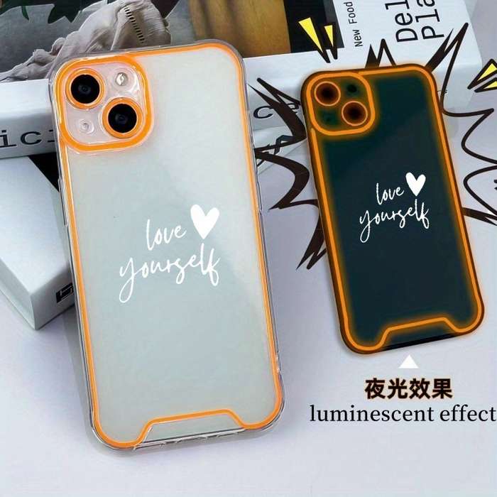 1Pc Orange For iPhone 15 Pro Max Always Love Yourself Phone Case