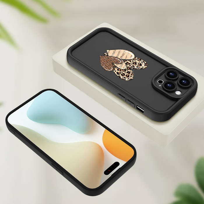 1Pc Black For iPhone 7 Leopard Phone Case