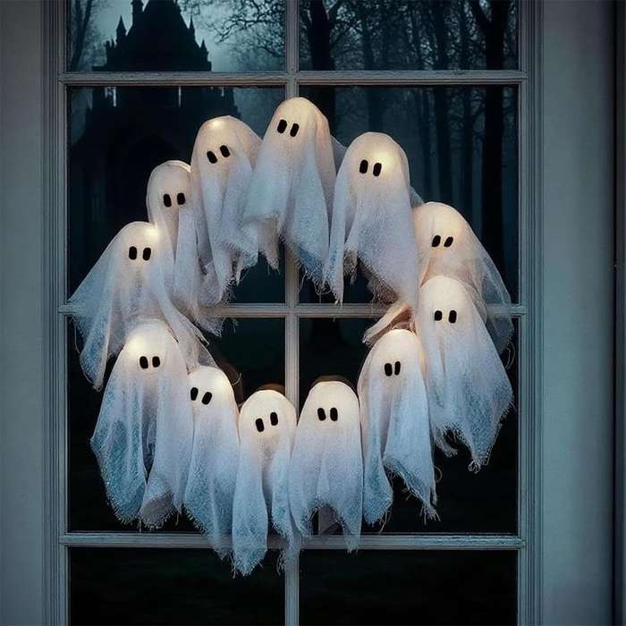 Halloween Decorations Color Halloween Ghost Wreath Without Lights Model 32 X 32 X 5Cm